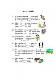 English worksheet: At, On and In Prepositions Worksheet