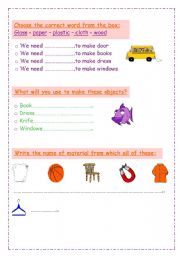 English worksheet: materials