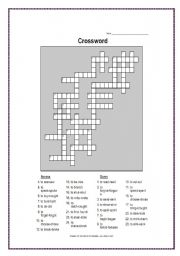 English worksheet: CROSSWORD