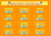 English worksheet: Months Calendar