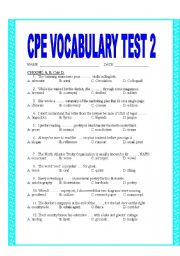 CPE VOCABULARY TEST 2