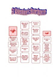English Worksheet: St Valentine boardgame