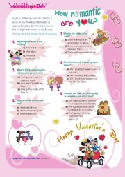 English Worksheet: Valentines Day QUIZ  -  How Romantic are you?  - for all ages and levels...