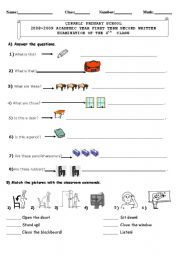 English Worksheet: Determiners/Numbers/Family/Commands/Have got