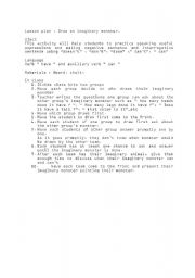 English Worksheet: Draw an imaginary monster