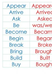 English worksheet: Past od verbs