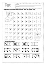 English Worksheet: Elementary test B&W