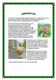 English Worksheet: IMMIGRATION