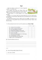 English Worksheet: Parts of the House 