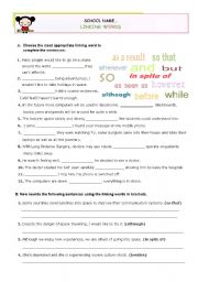 Linking Words Exercises For Advanced Or Upper Intermediate Students Esl Worksheet By Mena22