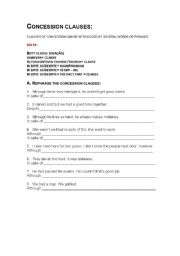 English Worksheet: Concession clauses