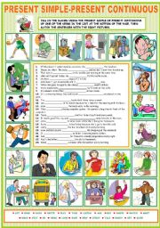 English Worksheet: Present Simple or Continuous