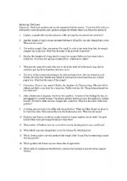 English Worksheet: Mythology WebQuest