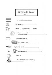 English worksheet: Introduce yourself