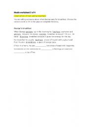 English worksheet: Meal worksheet 3 of 4