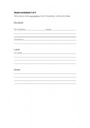 English Worksheet: Meal worksheet 4 of 4