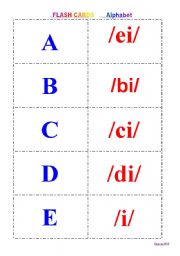 English Worksheet: ALPHABET FLASH CARDS