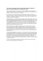 English Worksheet: esssay