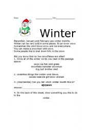 English Worksheet: reading