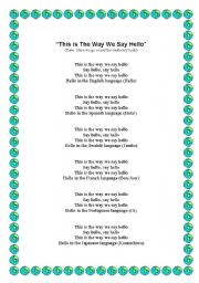 English Worksheet: This is the way we say hello