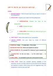 English Worksheet: HOW TO WRITE AN OPINION ARTICLE