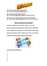 English Worksheet: PAST PERFECT