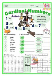 English Worksheet: Cardinal Numbers