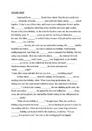 English Worksheet: cloze test