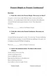 English Worksheet: Present Simple or Present Continuous?