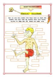 English Worksheet: BODY VOCABULARY