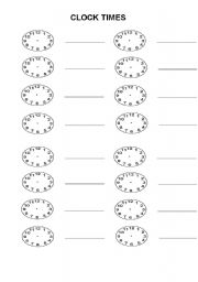 English worksheet: Blank Clock faces 