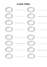 English Worksheet: Blank Clock faces 