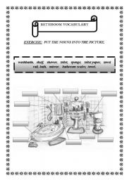 English Worksheet: Bathroom B----- W