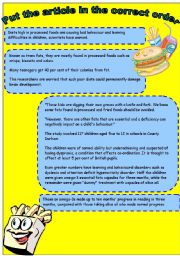 English Worksheet: Junk food - reading comprehension