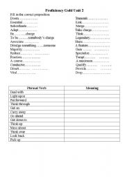 English Worksheet: Gold Proficiency unit 2