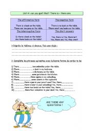 English worksheet:  there is - threre are