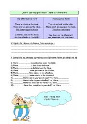 English Worksheet:  there is - threre are