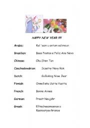 English Worksheet: Happy New Year in other languages