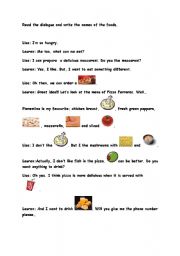 English worksheet: Food&drink