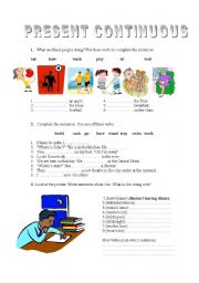 English worksheet: Present Continuous