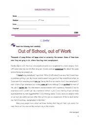 Out of school, out of work
