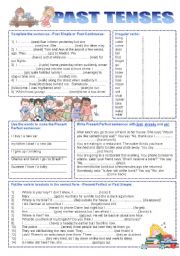 English Worksheet: PAST TENSES