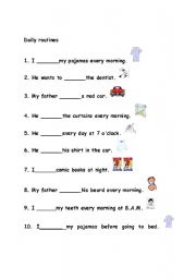 English worksheet: Daily routines