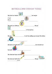 English worksheet: materials and everyday things
