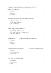 English Worksheet: hansel and gretel