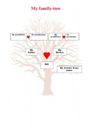 English worksheet: My family tree