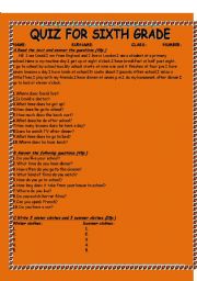 English worksheet: s.present tense quiz