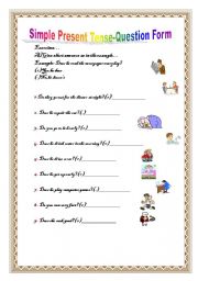 English worksheet: Simple Present Question Form