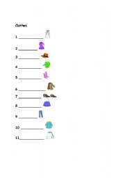 English worksheet: Clothes