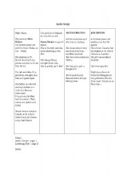 English worksheet: Audio Script _ page 1